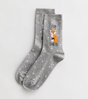 New Look Grey For Fox Sakes Socks